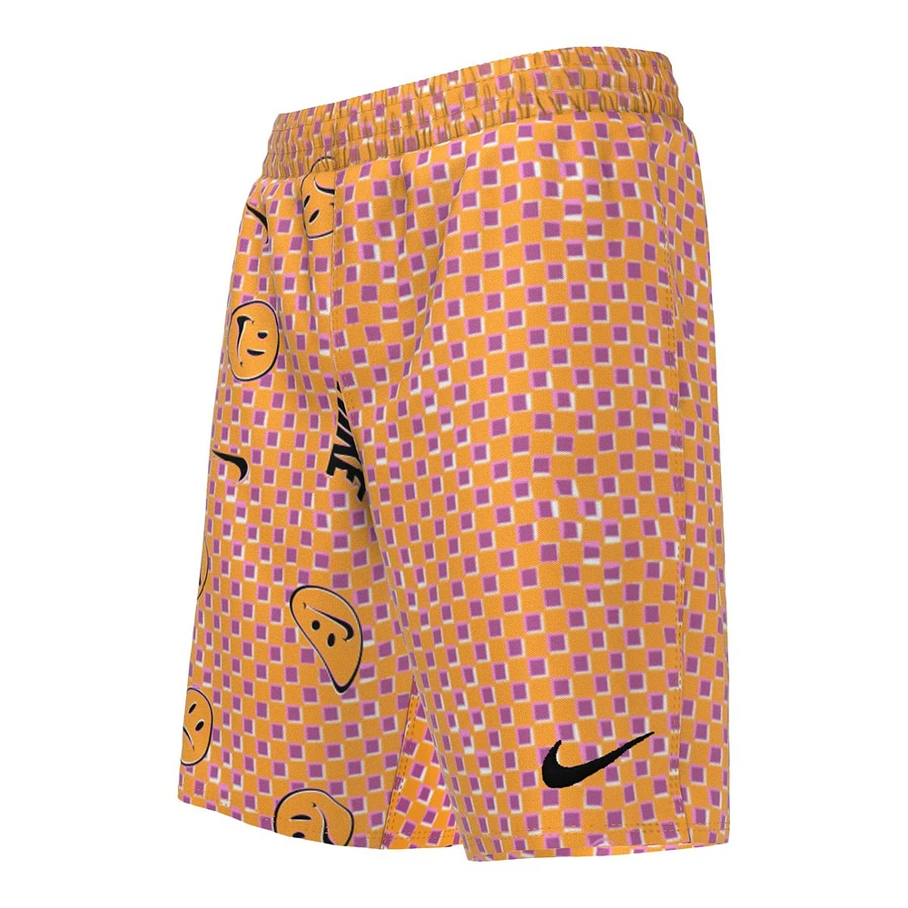 Nike Kids' Smiles Check Lap 7" Volley Shorts