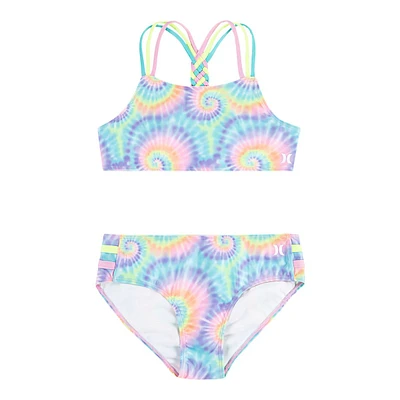 Hurley Girls' 2 Piece Braided Multi Strap Bikini Set