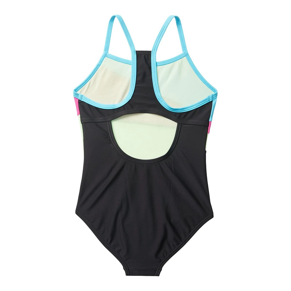 Speedo Girls' Solid Propel Back One Piece Swimsuit