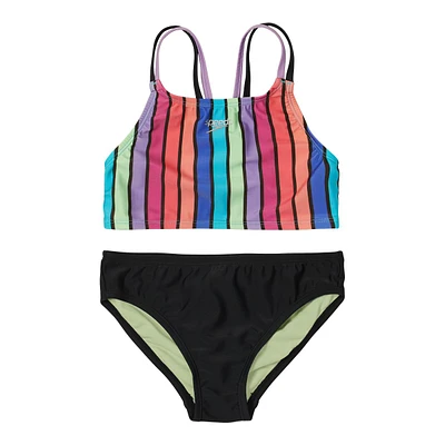 Speedo Girls' Print Strappy Bikini Set