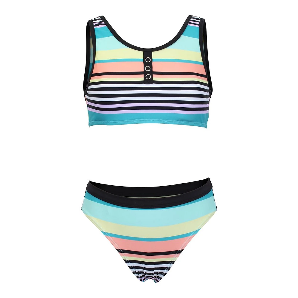 Mandarine Girls' Summer Flash Snap Two Piece Swimwear