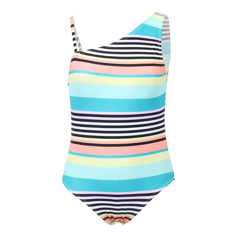 Mandarine Girls' Summer Flash 1 Shoulder One Piece Swimsuit