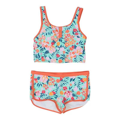 Mandarine Girls' Kauai Island Boyshort Two Piece Swimwear