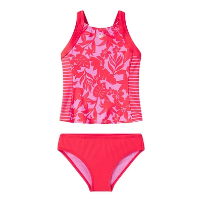 Speedo Girls' Print Blocked Tankini