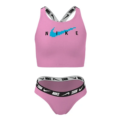 Nike Girls' Logo Tape Crossback Midkini Set