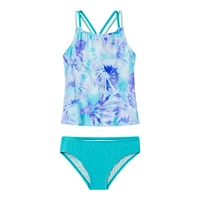 Speedo Girls' Printed Two Piece Tankini Set