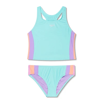 Speedo Girls' Colorblock Tankini Set