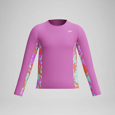 Speedo Girls' Long Sleeve Printed Rashguard