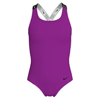 Nike Kids' Logo Tape Crossback One Piece Swimsuit