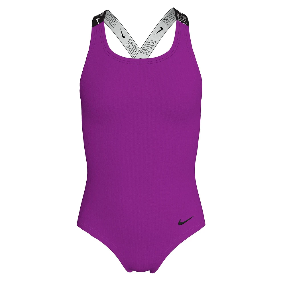 Nike Kids' Logo Tape Crossback One Piece Swimsuit