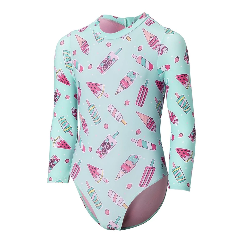 Ripzone Toddler Girls' SL Long Sleeved Rashguard One Piece