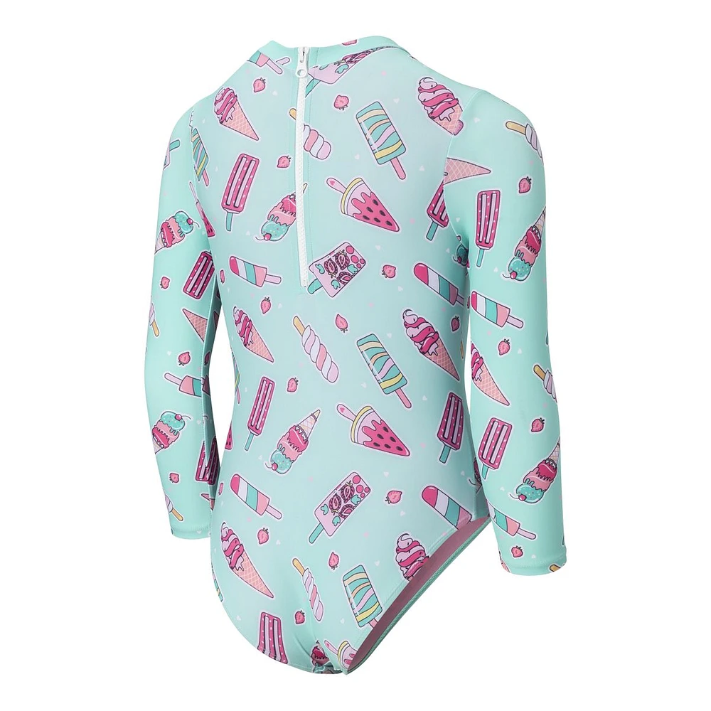 Ripzone Toddler Girls' SL Long Sleeved Rashguard One Piece