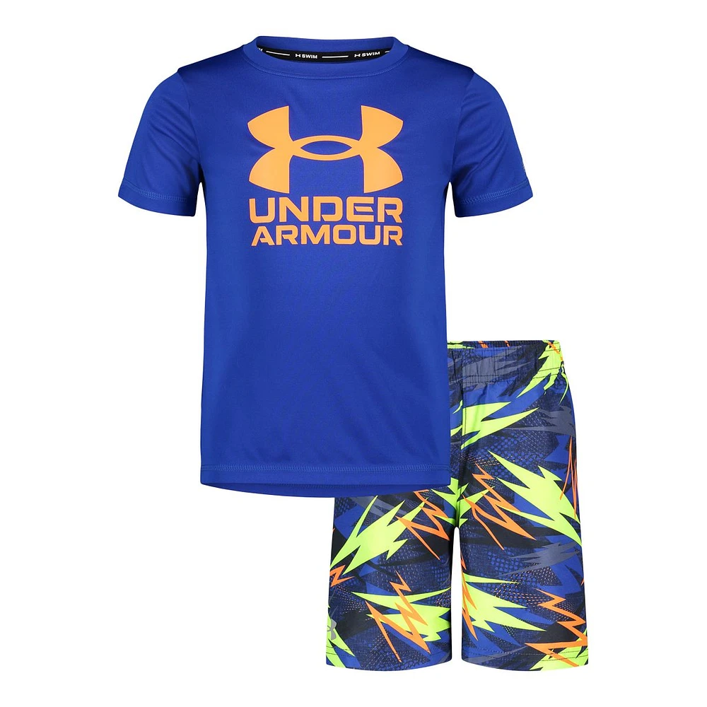 Under Armour Toddler Boys' 4-7 Rowdy Bolts Two Piece Swim Set