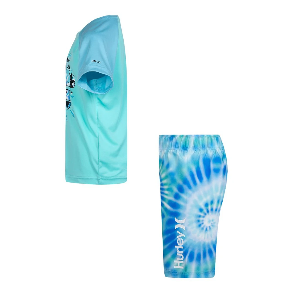 Hurley Boys' Toddler Tie Dye T Shirt And Swim Set