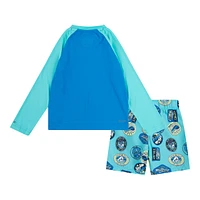 Hurley Toddler Boys' 2-4 Travel Patch Long Sleeve 2 Piece Swim Set