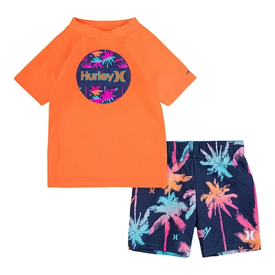 Hurley Toddler Boys' -4 Palm Gradient RG Short Set