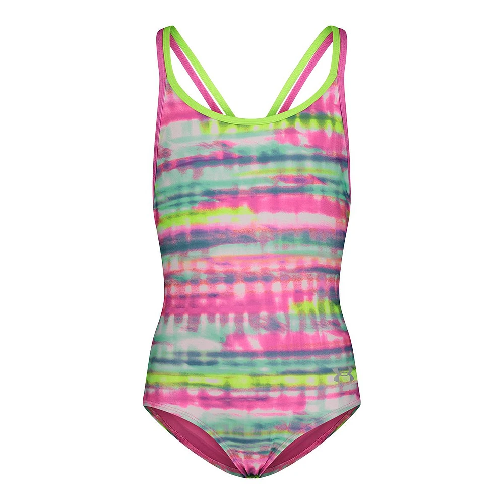 Under Armour Toddler Girls' 4-6X Stripe Dash One Piece Swimwear