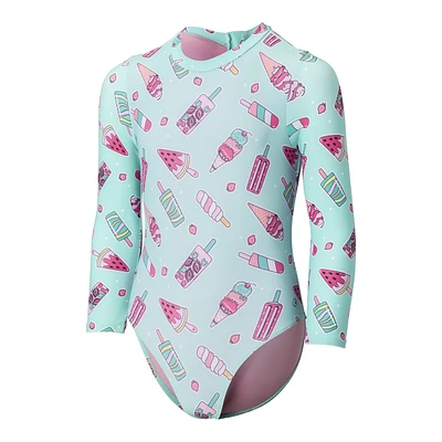 Ripzone Infant Girls' SL Long Rashguard One Piece Swimsuit