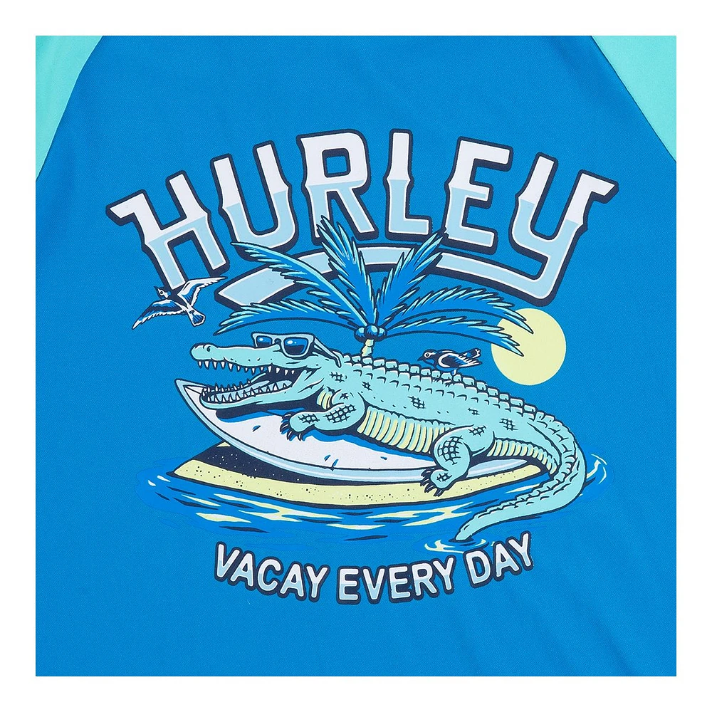 Hurley Infant Boys' Travel Patch Long Sleeve Swim Set