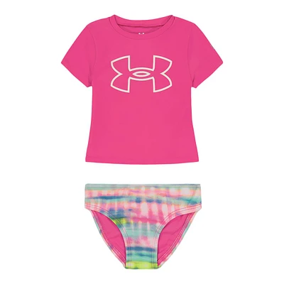 Under Armour Infant Girls' Stripe Dash Rashguard Set