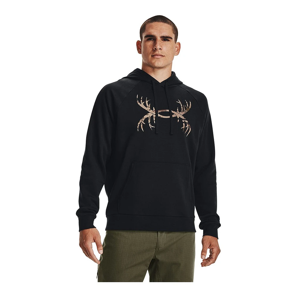 Under Armour Men's Rival Fleece Antler Pullover Hoodie, Fleece, Kangaroo Pocket