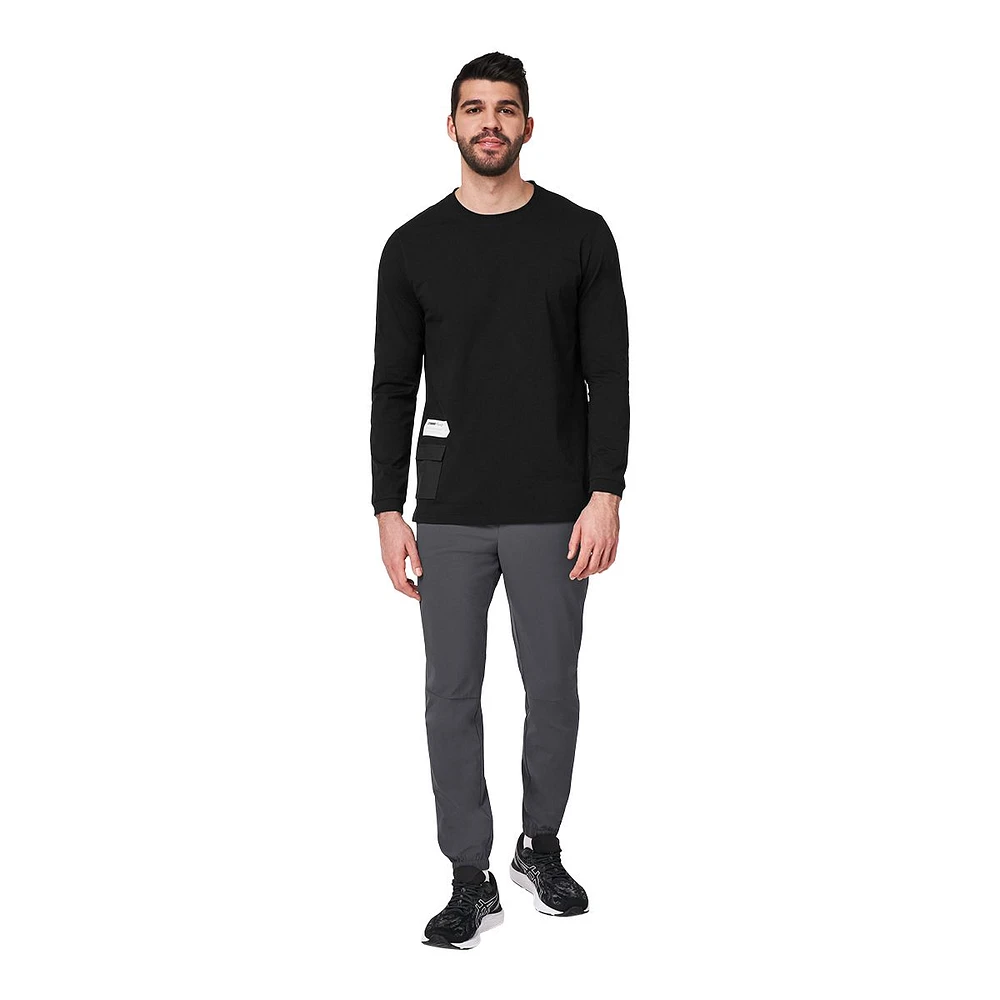 FWD Men's Free Pima T Shirt, Long Sleeve, Crew Neck, Cotton, Pocket