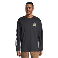 Vans Men's Off The Wall Stacked Up T Shirt, Long Sleeve, Crew Neck, Cotton, Graphic