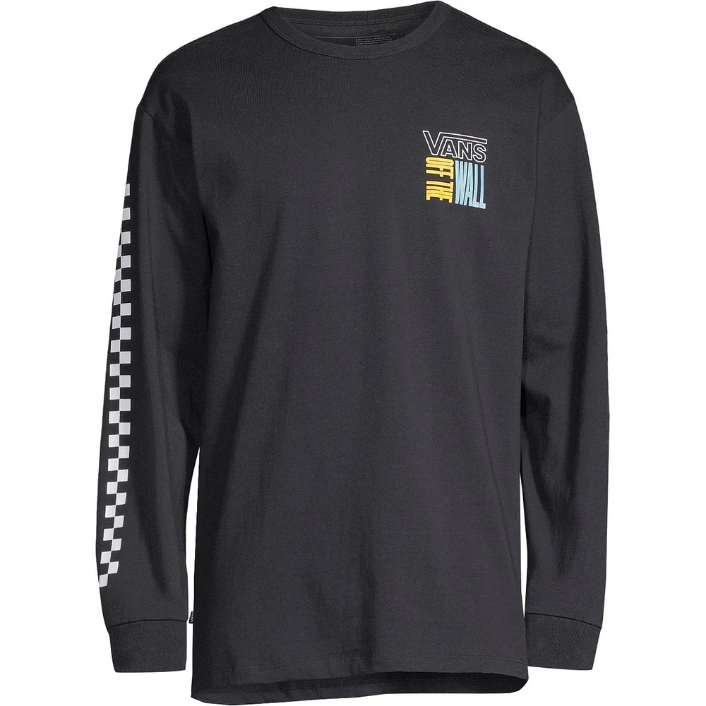 Vans Men's Off The Wall Stacked Up T Shirt, Long Sleeve, Crew Neck, Cotton, Graphic