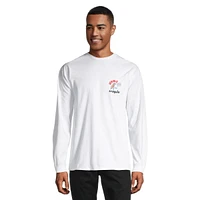 Vans Men's X Crayola Mail Doodle T Shirt, Long Sleeve, Crew Neck, Cotton, Graphic