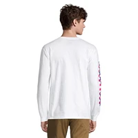 Vans Men's Sketchy Past T Shirt, Long Sleeve, Crew Neck, Cotton, Graphic