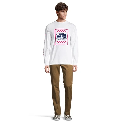 Vans Men's Sketchy Past T Shirt, Long Sleeve, Crew Neck, Cotton, Graphic