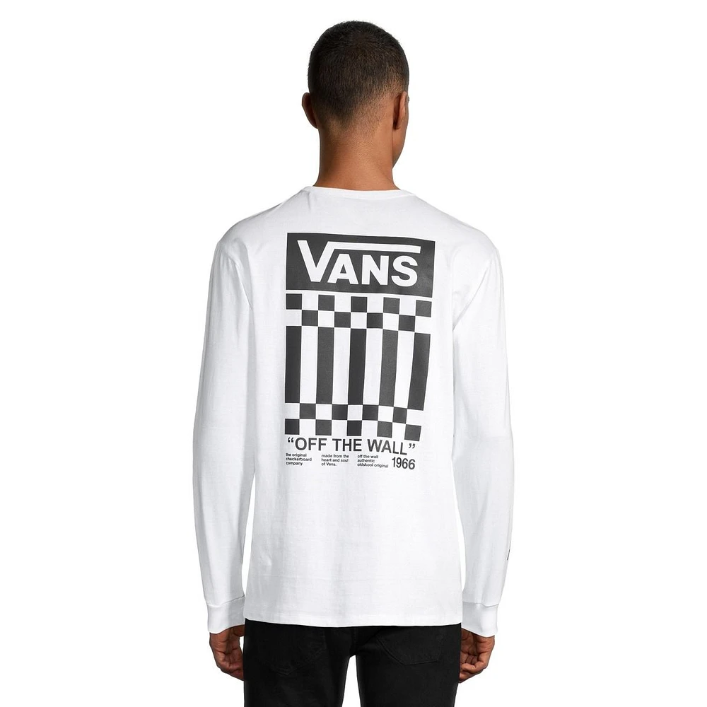 Vans Men's Off The Wall Check T Shirt, Long Sleeve, Crew Neck