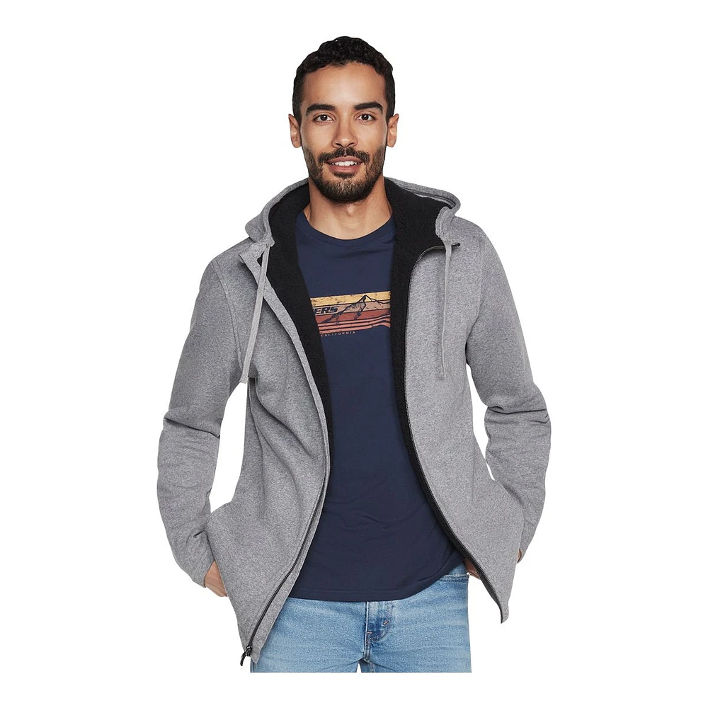 Skechers Men's Skech-Sweats Lounge Sherpa Full Zip Hoodie