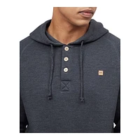 Tentree Men's Oberon 1/4 Button Pullover Hoodie, Midweight Cotton, Kangaroo Pocket