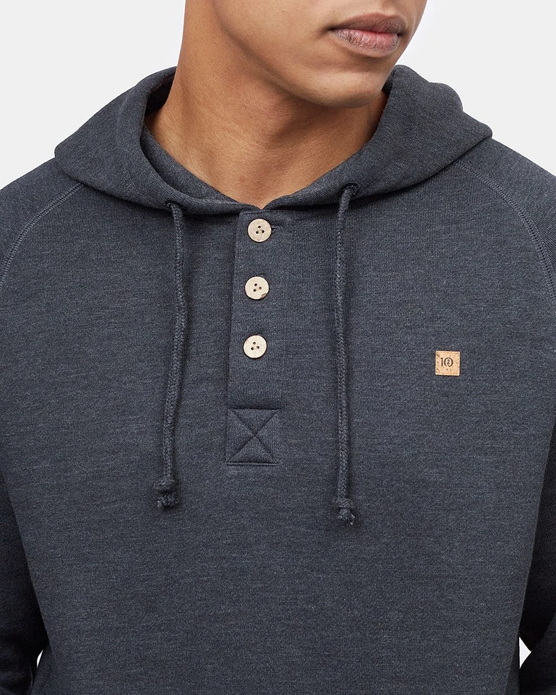 Tentree Men's Oberon 1/4 Button Pullover Hoodie, Midweight Cotton, Kangaroo Pocket