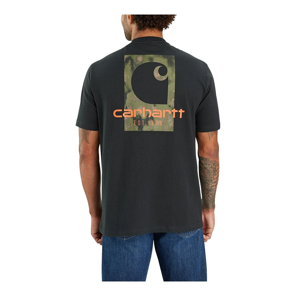 Carhartt Men's Camo Logo Graphic Crewneck Cotton Work T Shirt