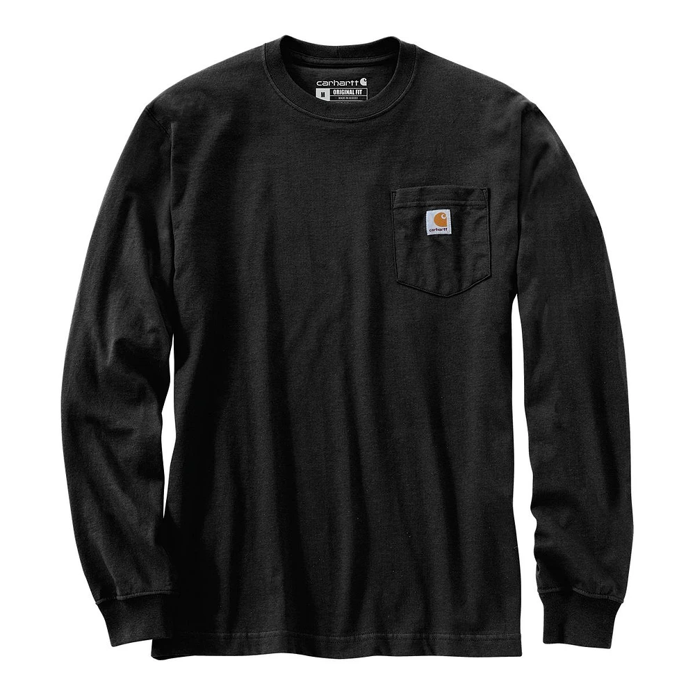 Carhartt Men's Heavyweight Pocket Script Long Sleeve T Shirt