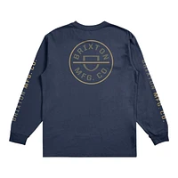 Brixton Men's Crest Long Sleeve T Shirt