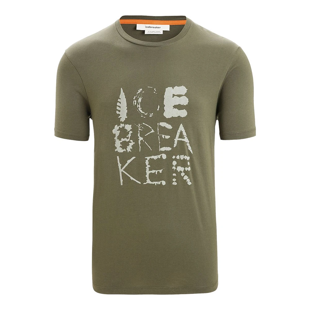 Icebreaker Men's Cotton Natural Logo T Shirt