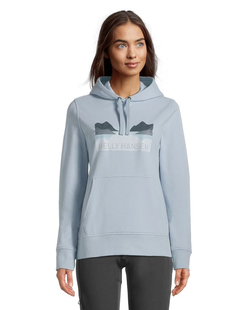 Helly Hansen Women's Nord Graphic Pullover Hoodie, Cotton, Kangaroo Pocket