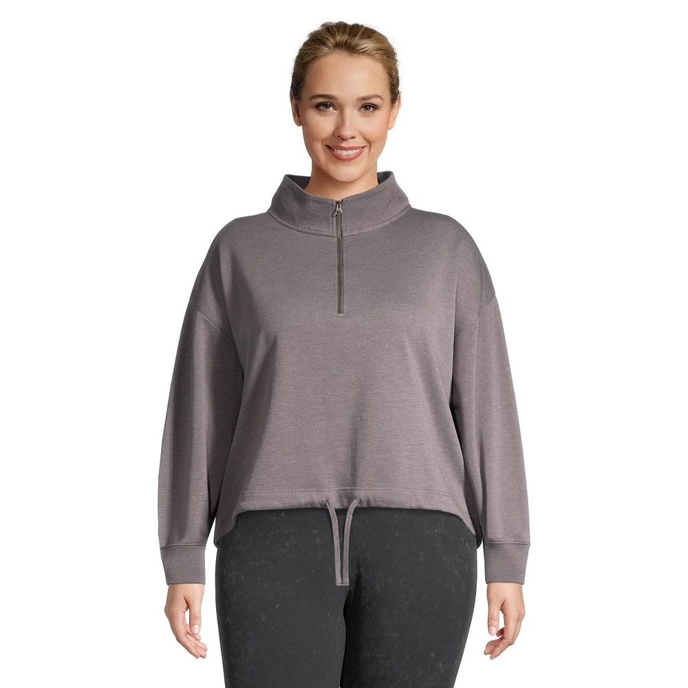 Ripzone Women's Crescent Half Zip French Terry Pullover