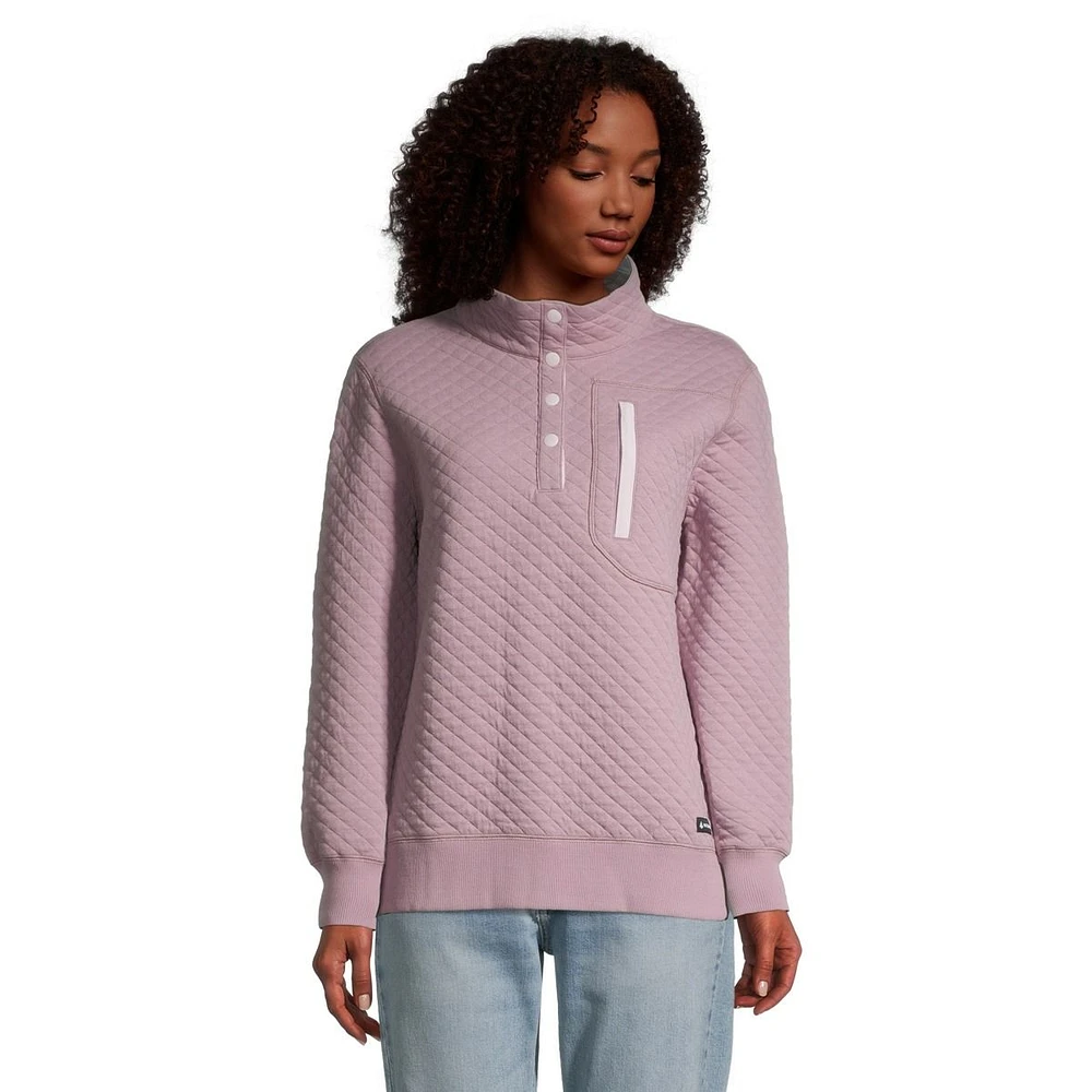 Woods Women's Farnham III Turtleneck Quilted Sweatshirt, Relaxed Fit