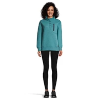 Woods Women's Farnham III Turtleneck Quilted Sweatshirt, Relaxed Fit