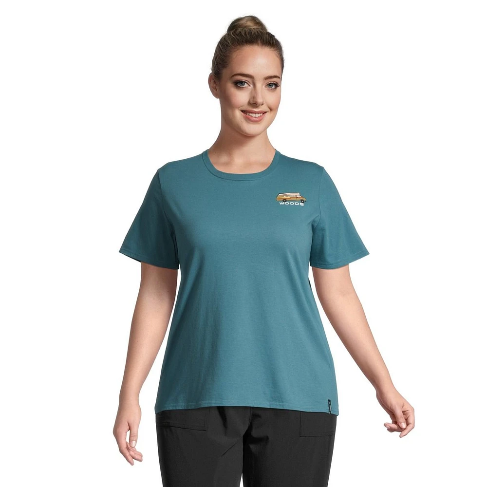 Woods Women's Cayley Graphic Cotton Blend T Shirt, Relaxed Fit