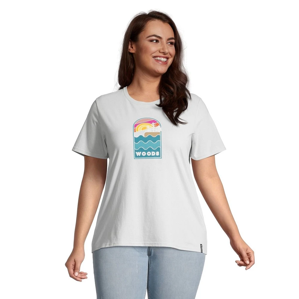 Woods Women's Cayley Graphic Cotton Blend T Shirt, Relaxed Fit