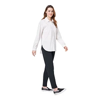 Friday FWD Women's Long Slit Cotton Shirt, Loose Fit