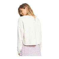 Roxy Women's Sweet Surf Crewneck Crop Sweatshirt, Relaxed Fit