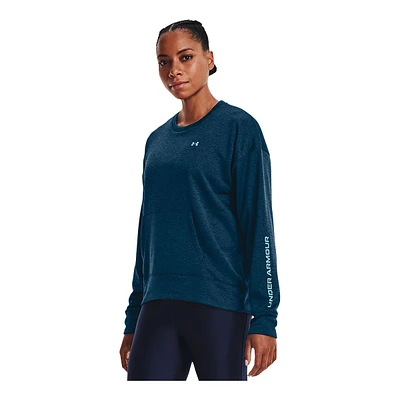 Under Armour Women's Shoreline French Terry Sweatshirt, Loose Fit, Kangaroo Pocket