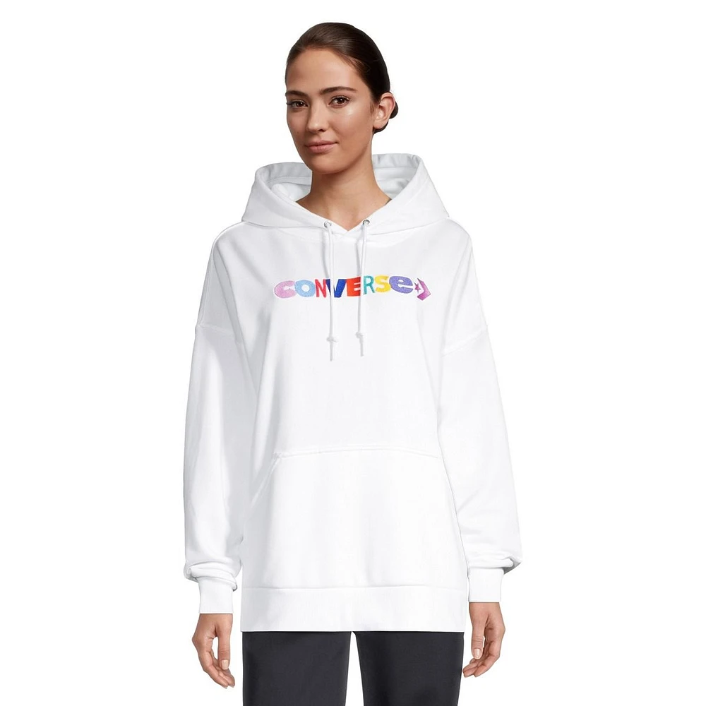 Converse Women's Spring Pullover Hoodie, French Terry, Oversized, Kangaroo Pocket