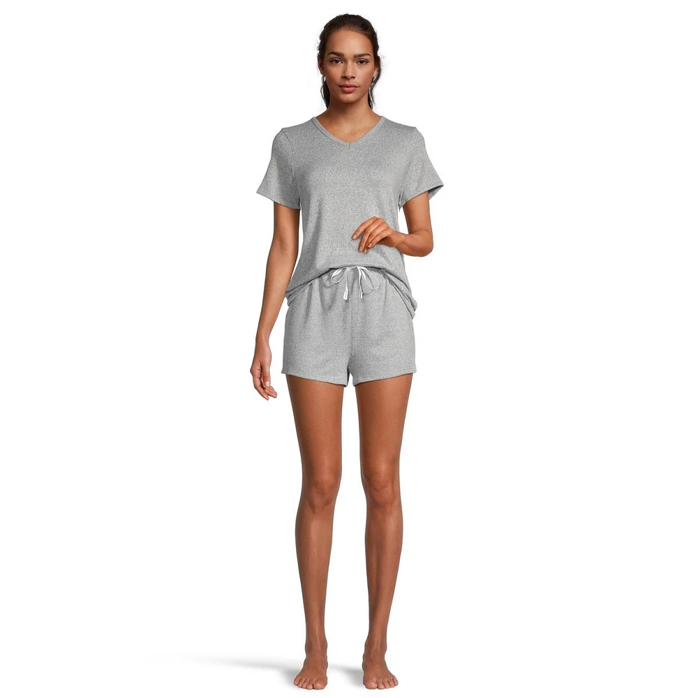 Calvin Klein Women's Featherweight Cotton Blend Lounge T Shirt And Shorts Set